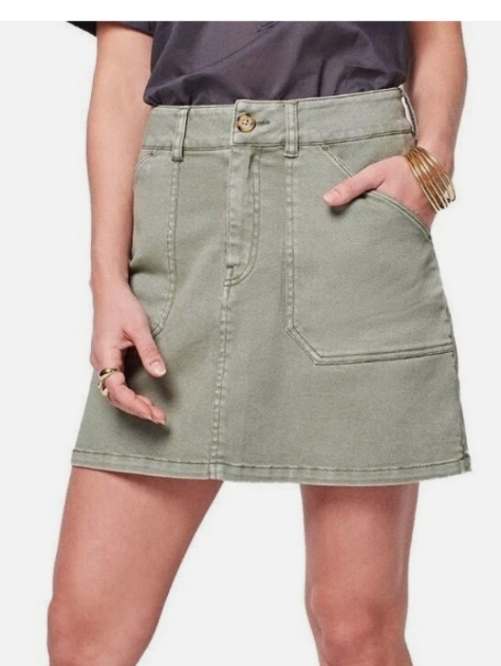 Faherty Stretch Utility Mini Skirt Organic Cotton